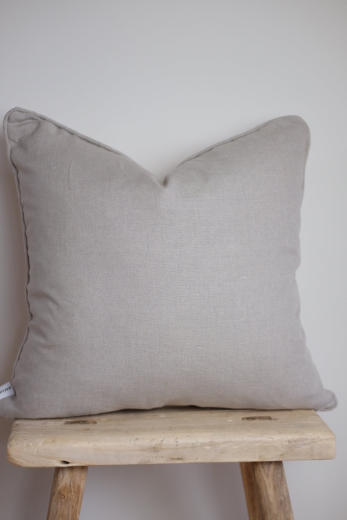 100% Irish Linen & Cotton Ticking Cushion, Natural