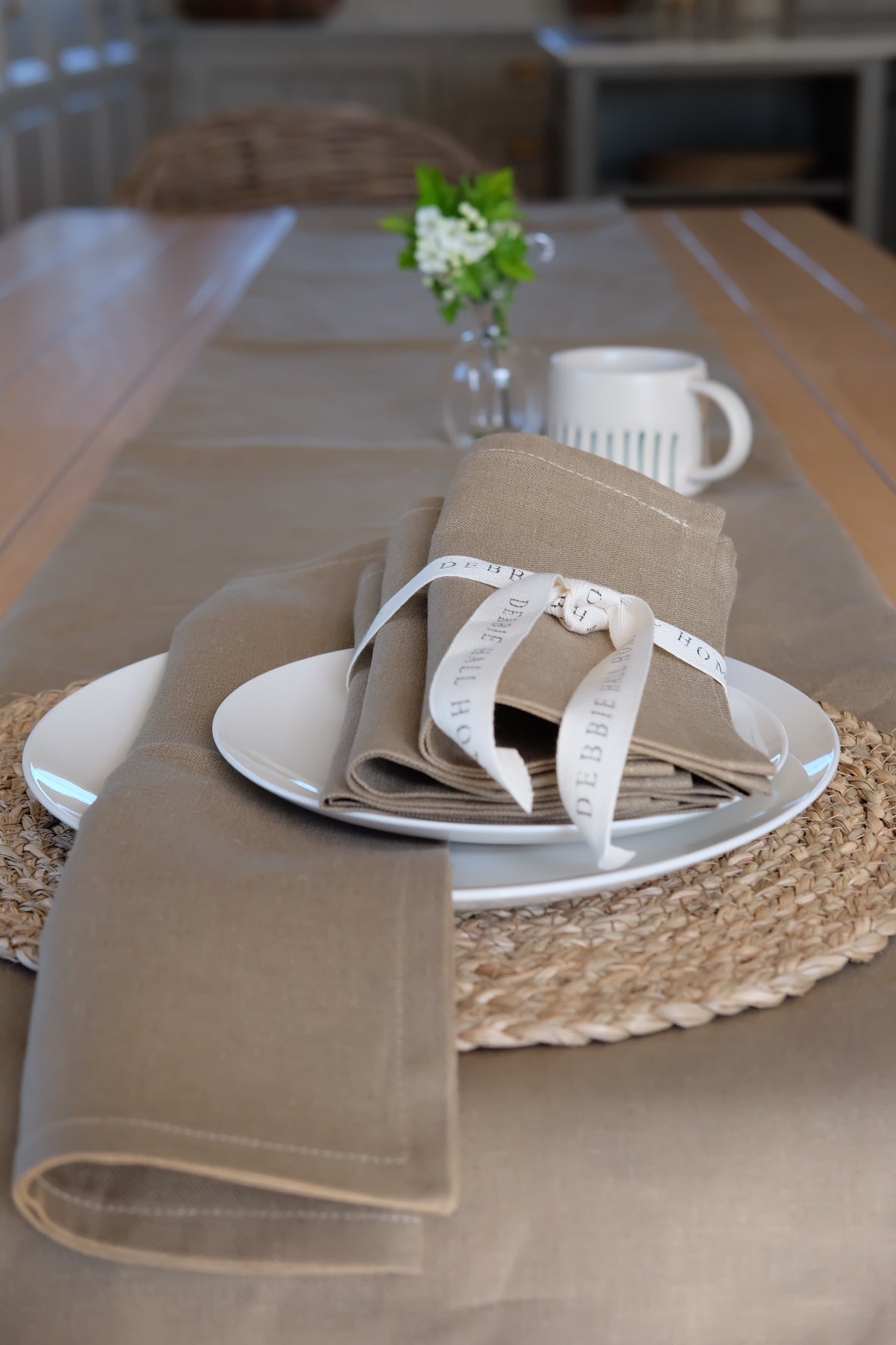 Linen Napkins, Coffee, Set of 4