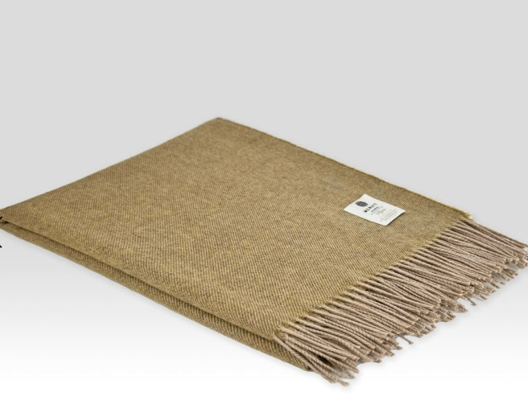 Luxury Merino & Alpaca Throw, Olive
