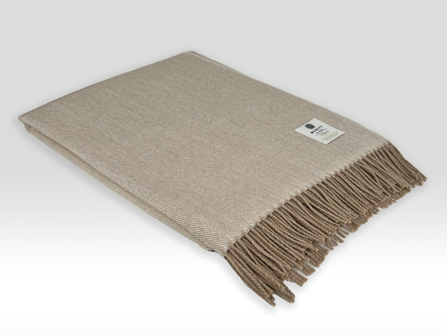 Luxury Merino & Alpaca Throw, Hazelnut