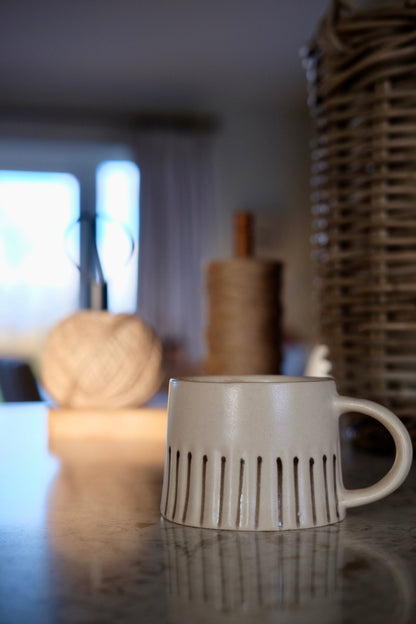 Ridge Painted Mug - Pebble