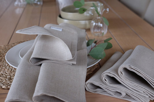 Linen Napkins, Natural.  Set of 4