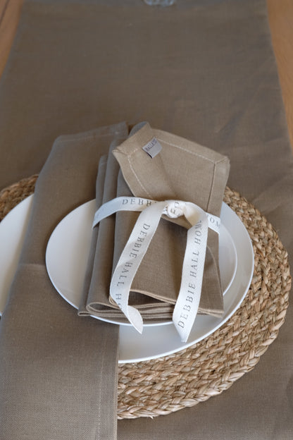 Linen Napkins, Coffee, Set of 4