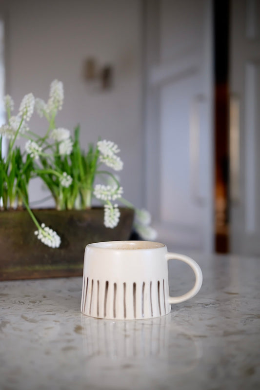 Ridge Painted Mug - Pebble