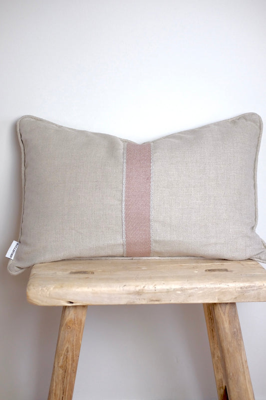 100% Irish Linen Lumbar Cushion, Natural