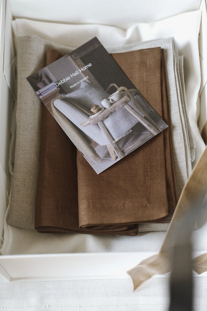 100% Linen Napkins, Chocolate.  Set of 4