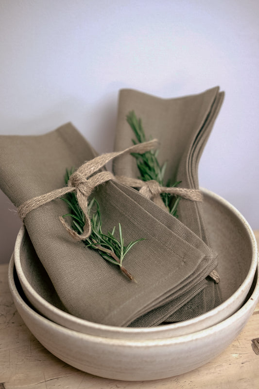 Linen Napkins, Coffee. Set of 4