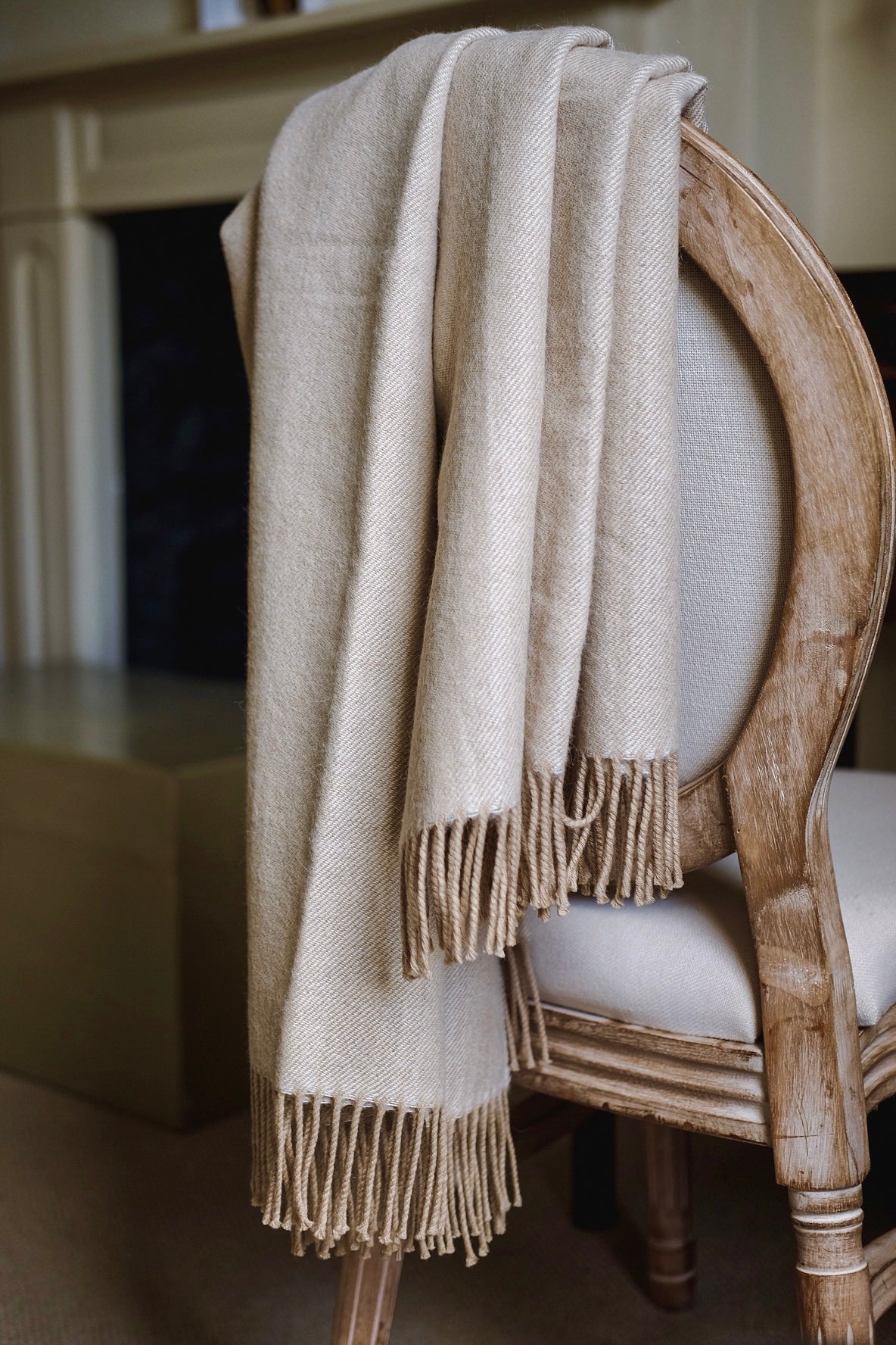 Luxury Merino & Alpaca Throw, Hazelnut