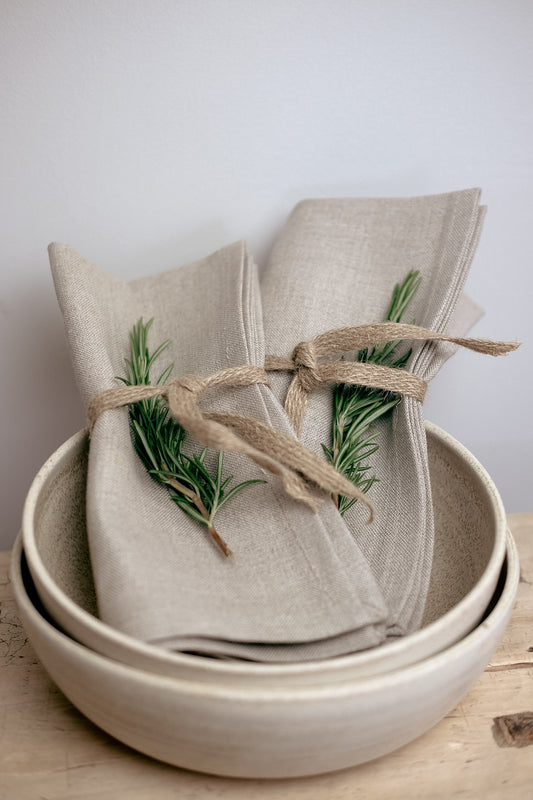 Linen Napkins, Natural.  Set of 4