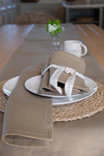 Linen Napkins, Coffee, Set of 4