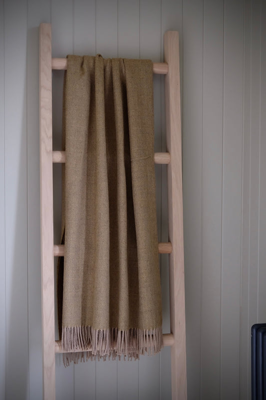 Luxury Merino & Alpaca Throw, Olive