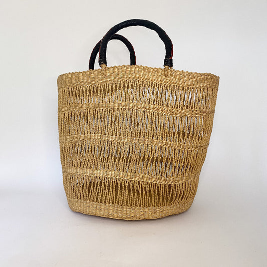 Open Weave Beach Basket, Natural / Large