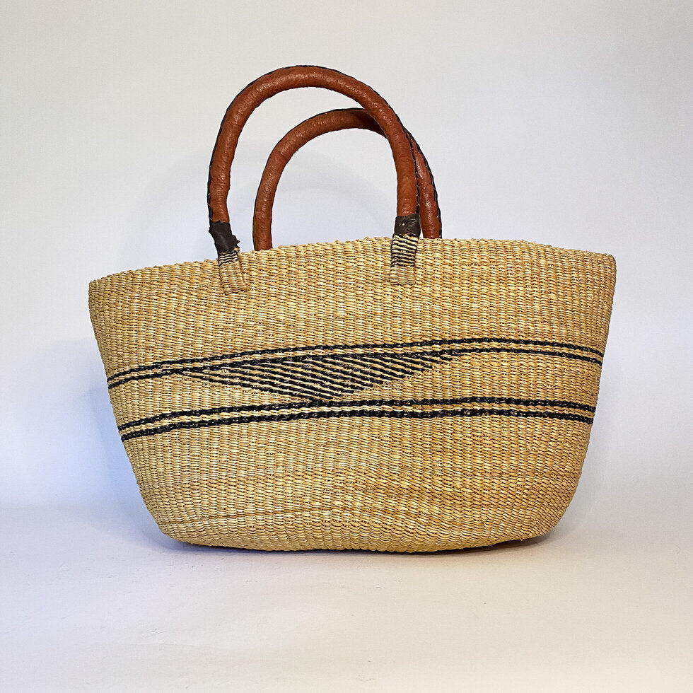 Via Basket, Black & Natural / Large
