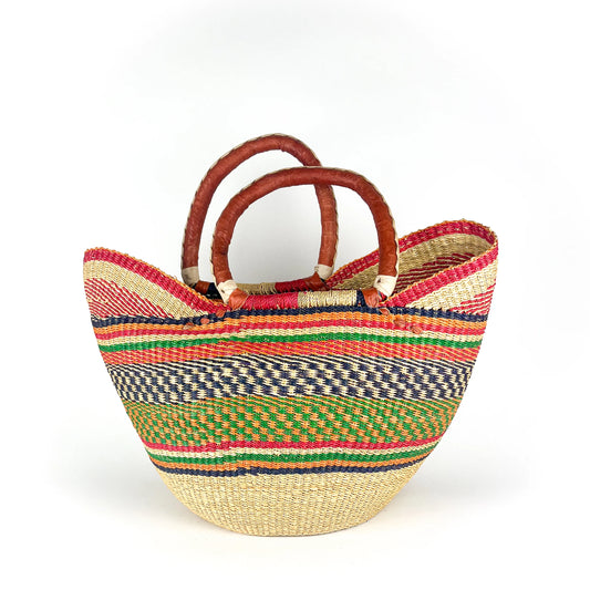 Multicoloured Closed Weave Shopper, Large